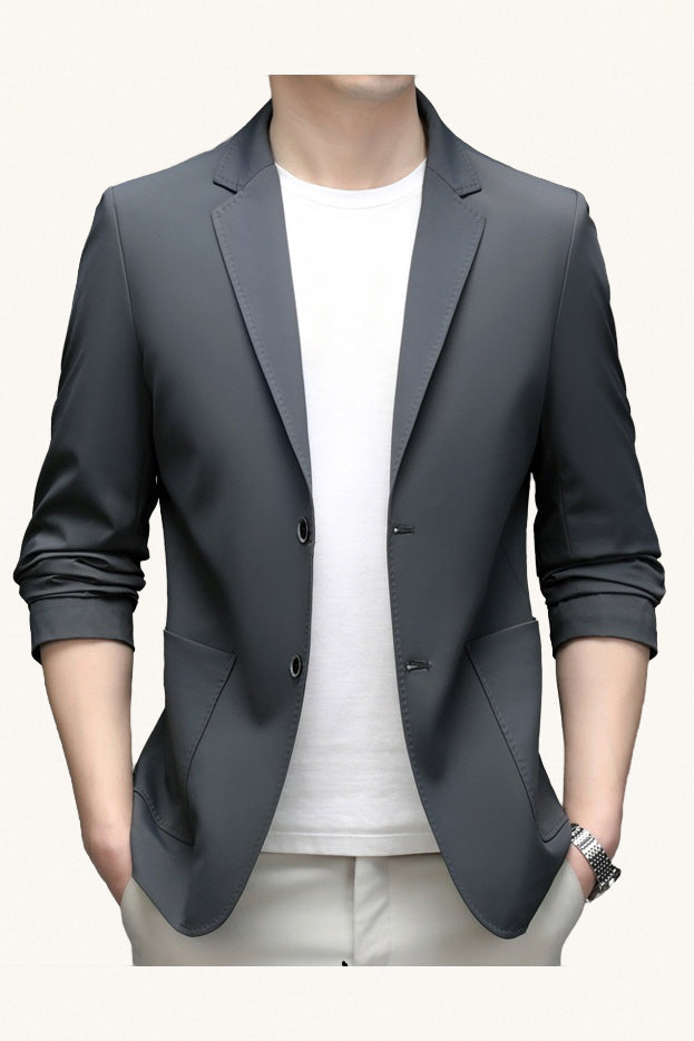 MONSEN Suitory Lightweight Anti-Wrinkle Blazer in Silk Blend front view
