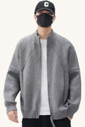 MONSEN Suitory Thick Knit Stand-Collar Cardigan in Performance Blend front view