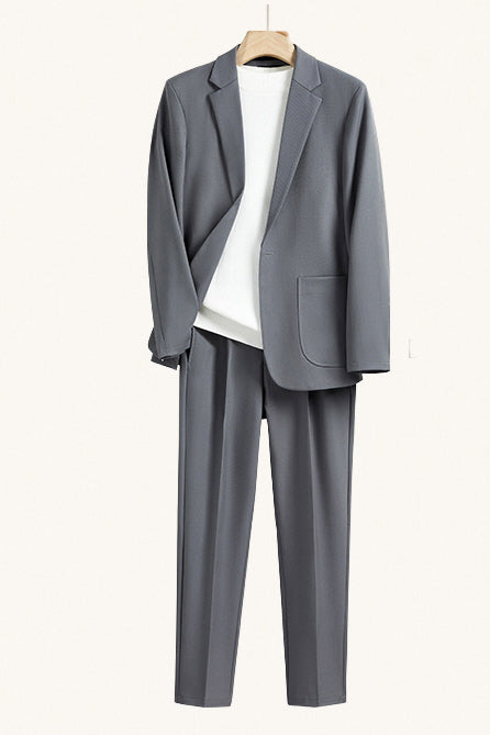 MONSEN Suitory Loose-Fit High-End Blazer/Suit in Denim front view