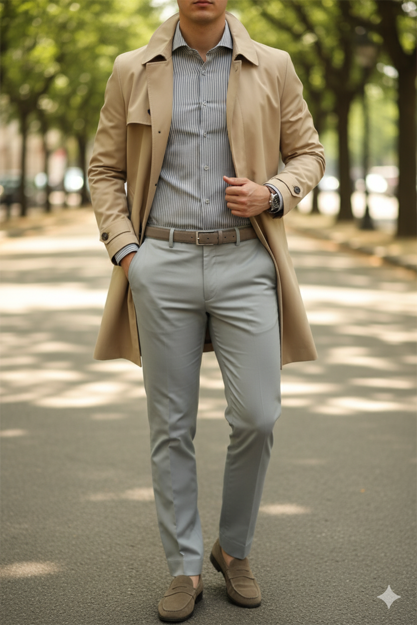 MONSEN Suitory Lenzing Modal Vertical-Stripe Shirt in Performance Blend product image