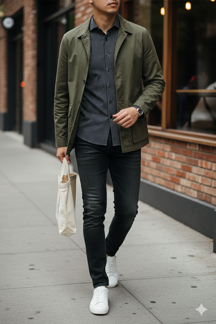 MONSEN Suitory Lenzing Modal Vertical-Stripe Shirt in Performance Blend product image