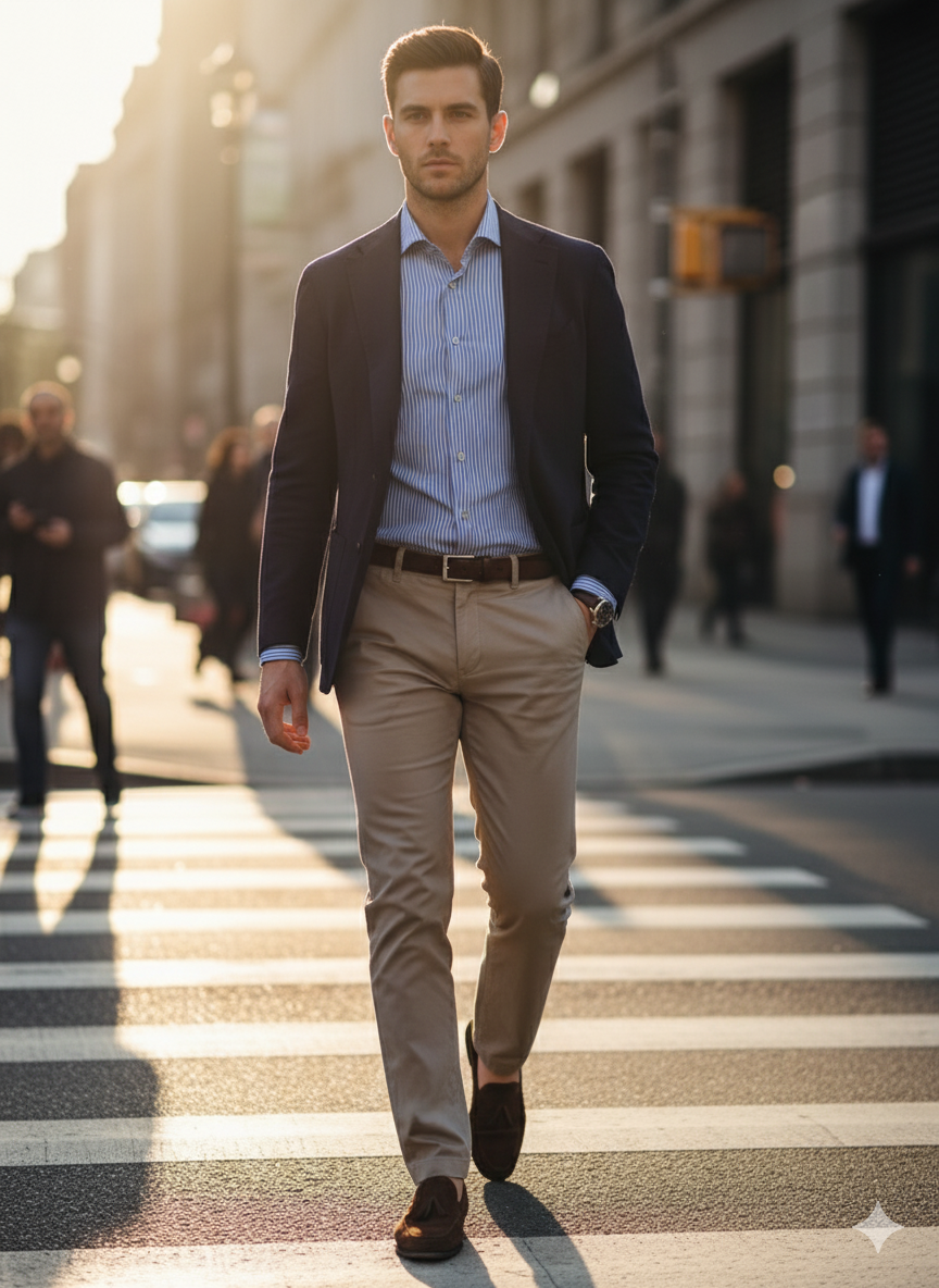 MONSEN Suitory Lenzing Modal Vertical-Stripe Shirt in Performance Blend product image