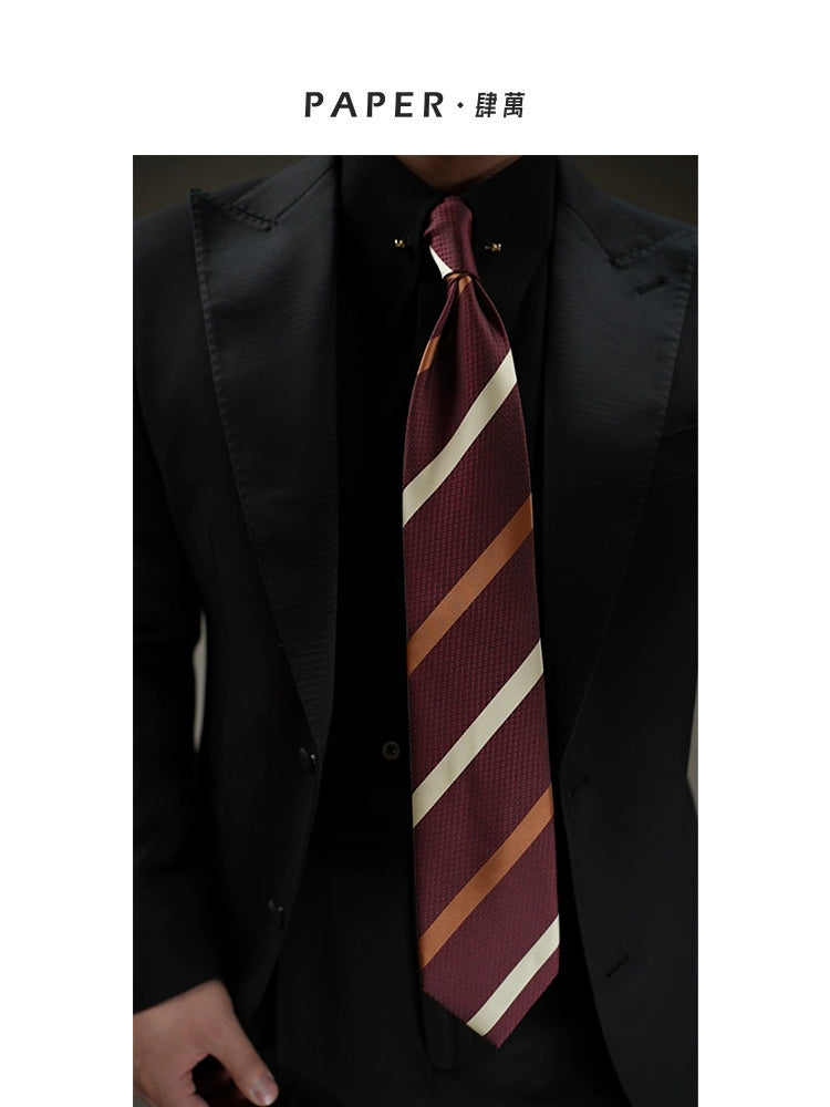 MONSEN Suitory Red Striped Tie in Performance Blend product image