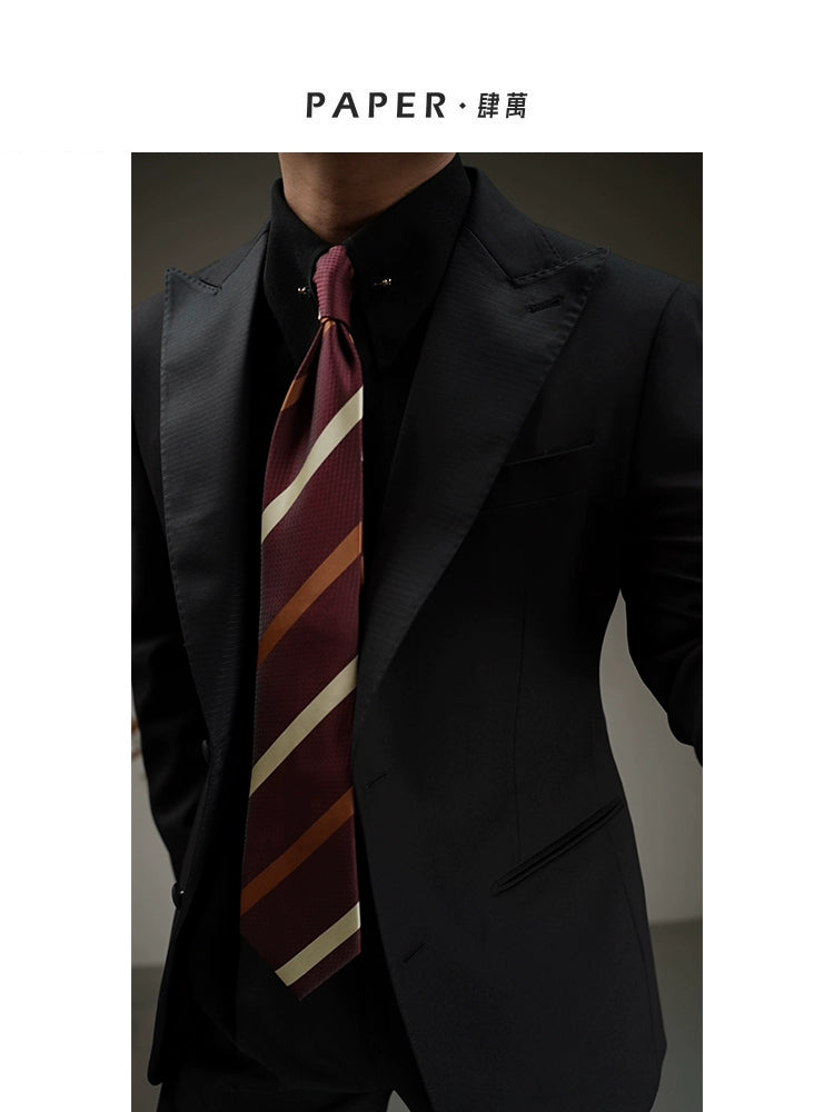 MONSEN Suitory Red Striped Tie in Performance Blend product image