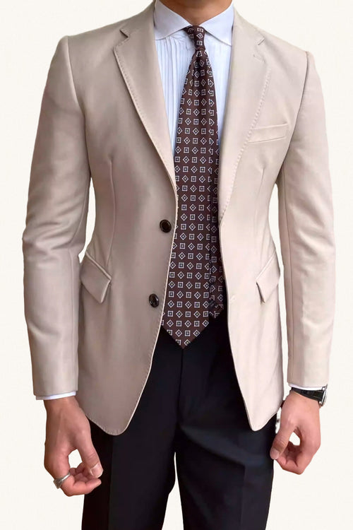 MONSEN Suitory British Casual Slim Fit Blazer in Performance Blend front view