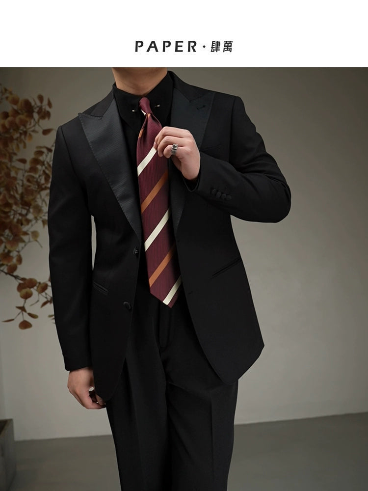 MONSEN Suitory Red Striped Tie in Performance Blend product image