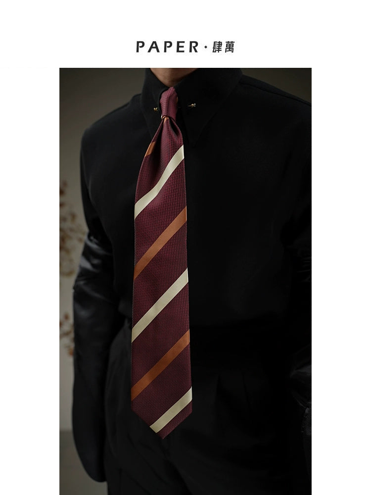 MONSEN Suitory Red Striped Tie in Performance Blend product image