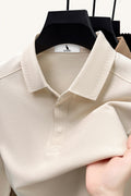 MONSEN Suitory Cotton-Blend Long-Sleeve Polo front view