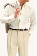 MONSEN Suitory Non-Iron V-Neck Naples Shirt in Performance Blend front view