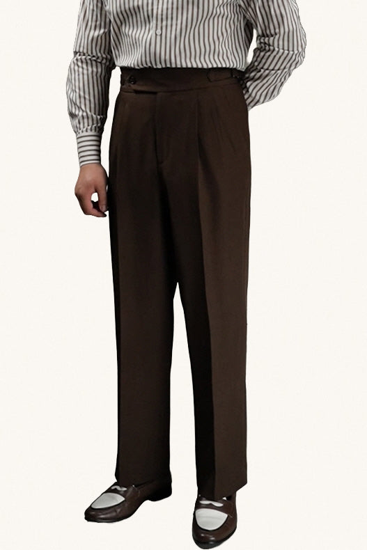 MONSEN Suitory High-Waisted Trousers in Performance Blend front view