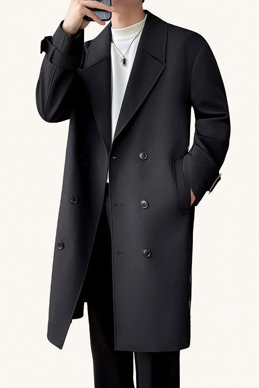 MONSEN Suitory British-Style Over-Knee Trench Coat in Performance Blend product image