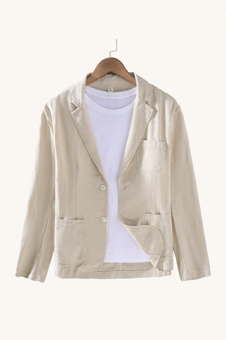 MONSEN Suitory Breathable Ramie-Cotton Blazer front view