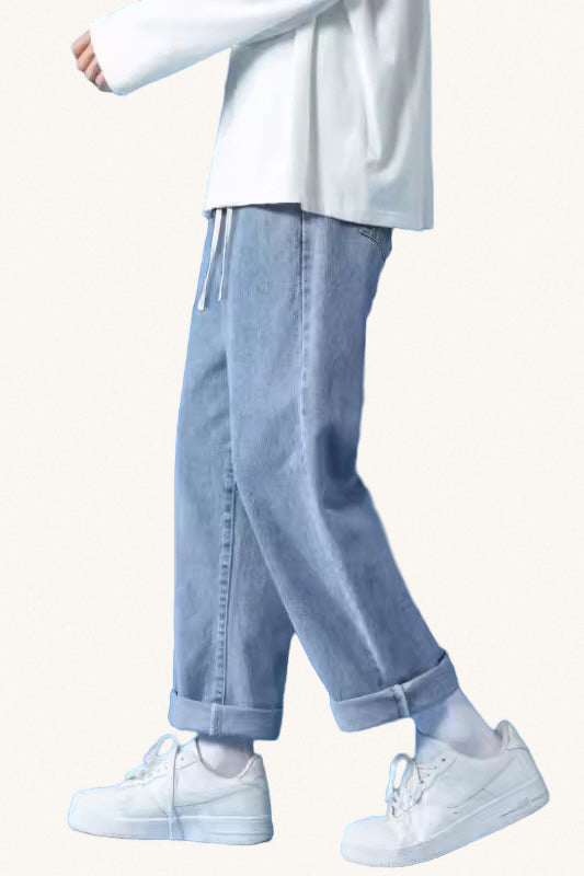 MONSEN Suitory Fleece-Lined Straight-Leg Jeans front view