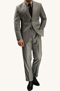 MONSEN Suitory Neapolitan Slim-Fit 2-Piece Suit in Leather front view