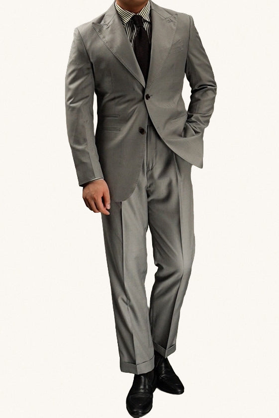 MONSEN Suitory Neapolitan Slim-Fit 2-Piece Suit in Leather front view