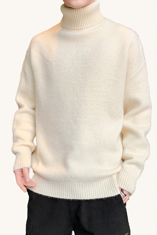 MONSEN Suitory High-Neck Fleece-Lined Sweater front view