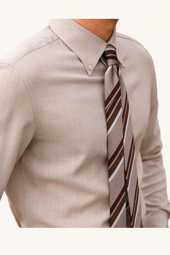 MONSEN Suitory Stretch Micro-Check Shirt in Performance Blend front view