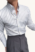 MONSEN Suitory Vintage Striped Dress Shirt in Cotton front view