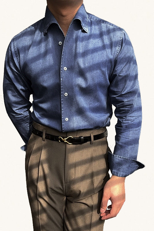 MONSEN Suitory One-Piece Collar Denim Shirt product image