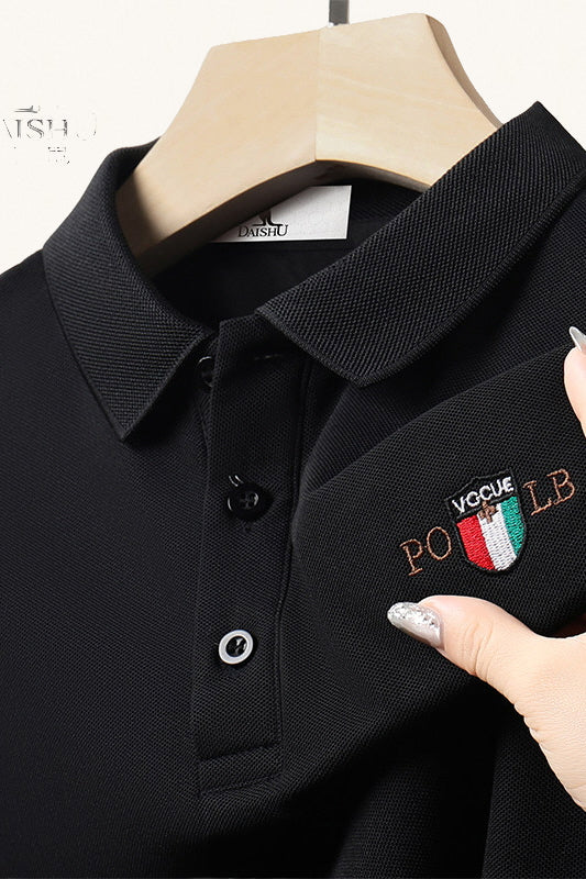 MONSEN Suitory Premium Polo Shirt | Business Casual in Leather front view