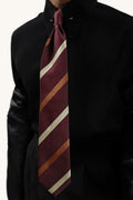 MONSEN Suitory Red Striped Tie in Performance Blend front view