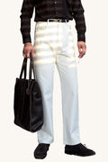 MONSEN Suitory Retro-Washed High-Rise Straight Jeans in Cotton front view