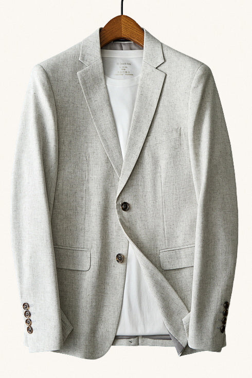 MONSEN Suitory Venom Linen-Blend Slim Blazer front view