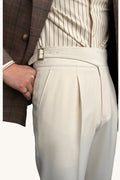 MONSEN Suitory High-Waisted Straight Trousers in Performance Blend front view