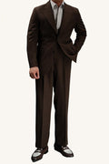 MONSEN Suitory Naples Retro Peaked Lapel Suit in Performance Blend front view