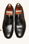 MONSEN Suitory Round Toe Slip-On Loafers in Denim front view