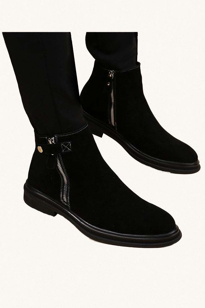 MONSEN Suitory Genuine Suede Martin Boots front view
