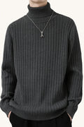 MONSEN Suitory Cotton Turtleneck Stretch Sweater front view