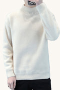 MONSEN Suitory Mock-Neck Fleece Chenille Sweater in Fleece-Lined front view