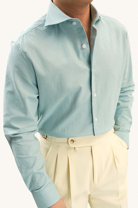 MONSEN Suitory Cotton-Linen Windsor Collar Shirt product image
