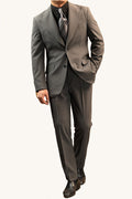 MONSEN Suitory Peak Lapel Formal Business Suit in Performance Blend front view