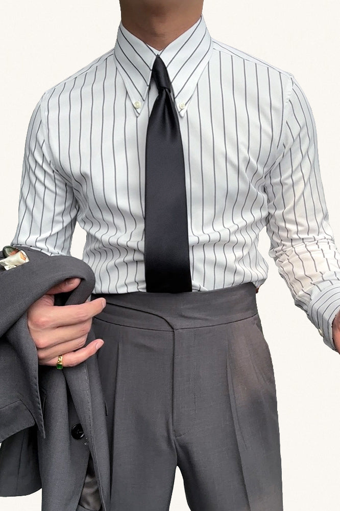 MONSEN Suitory Italian Vintage Striped Shirt in Cotton product image