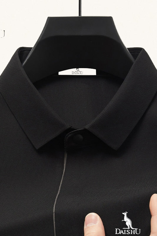 MONSEN Suitory Ice-Silk Seamless Short-Sleeve Polo in Silk Blend product image