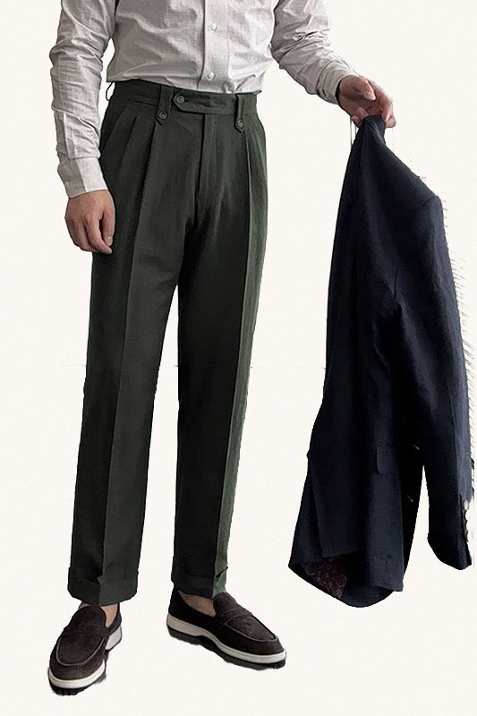 MONSEN Suitory Cotton-Linen Commuter Trousers product image