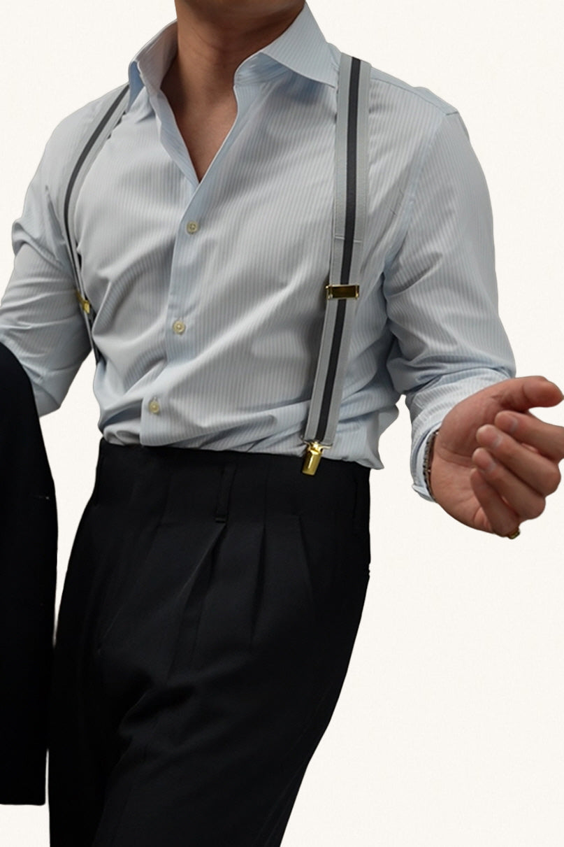 MONSEN Suitory Windsor-Collar Stripe Shirt in Cotton product image