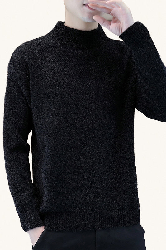MONSEN Suitory Mock-Neck Fleece Chenille Sweater in Fleece-Lined product image
