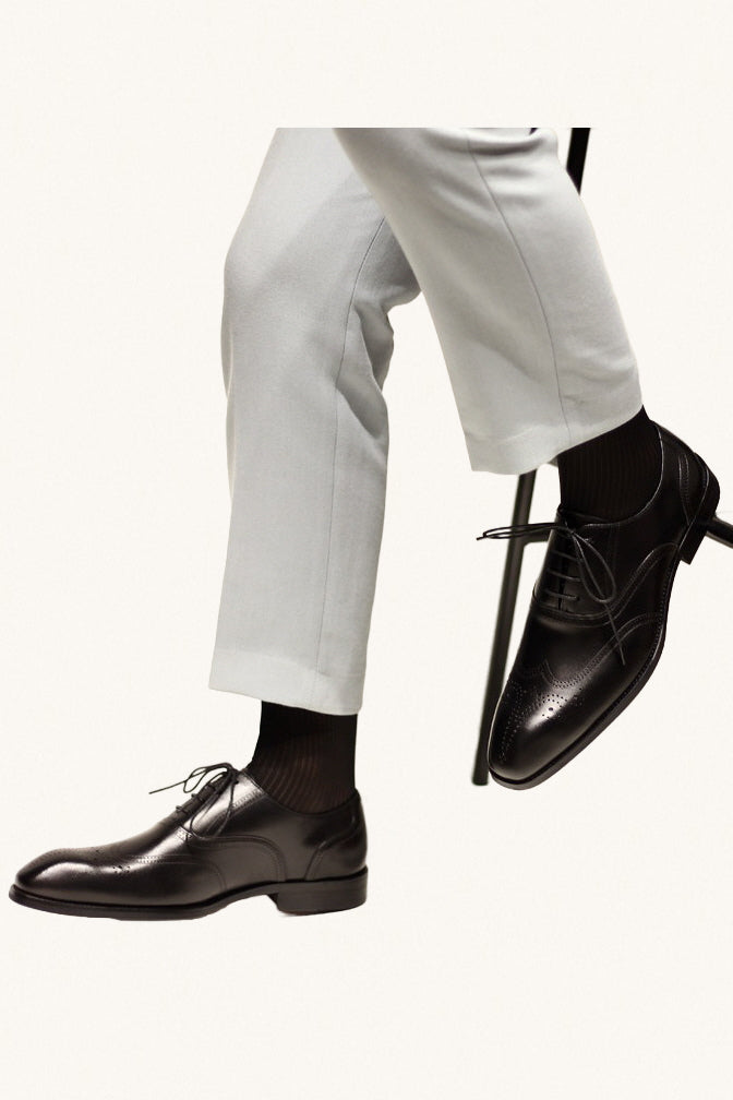 MONSEN Suitory Brogue Oxford Dress Shoes in Leather front view