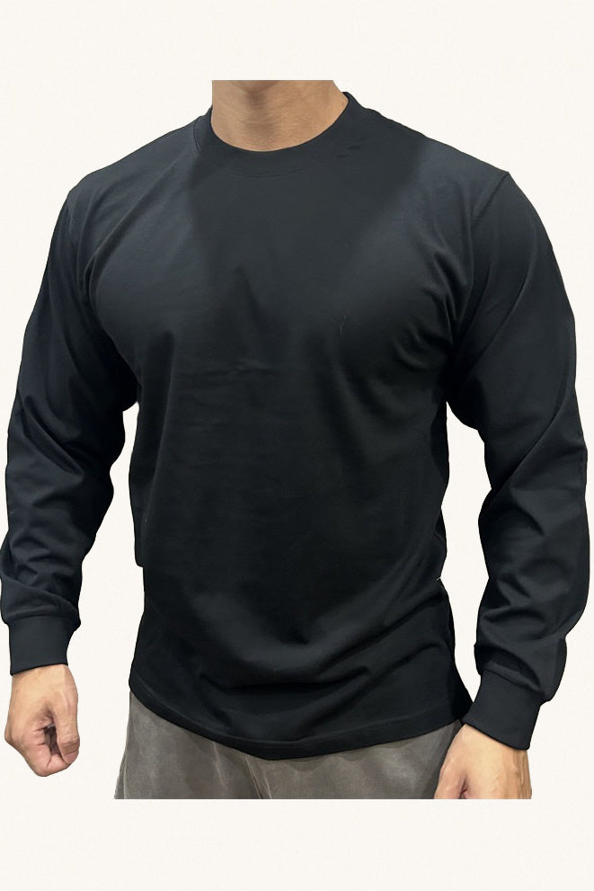 MONSEN Suitory Cotton Long Sleeve Crewneck T-Shirt product image