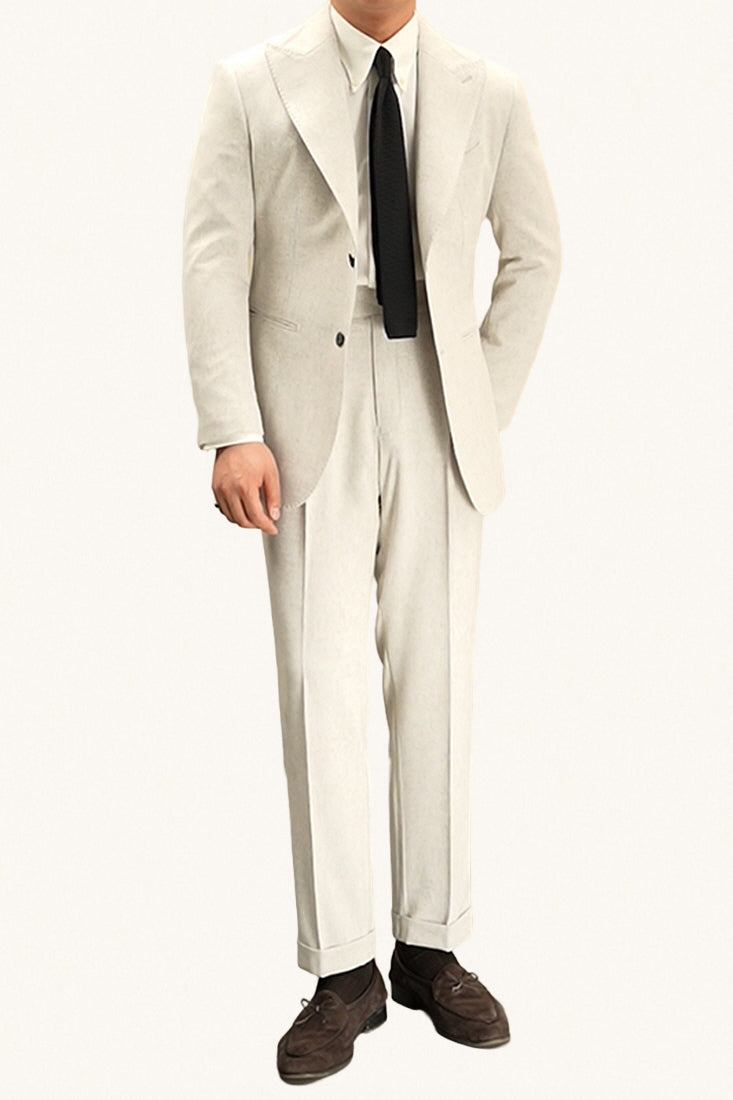 MONSEN Suitory Neapolitan Linen-Blend Slim Blazer/Suit product image