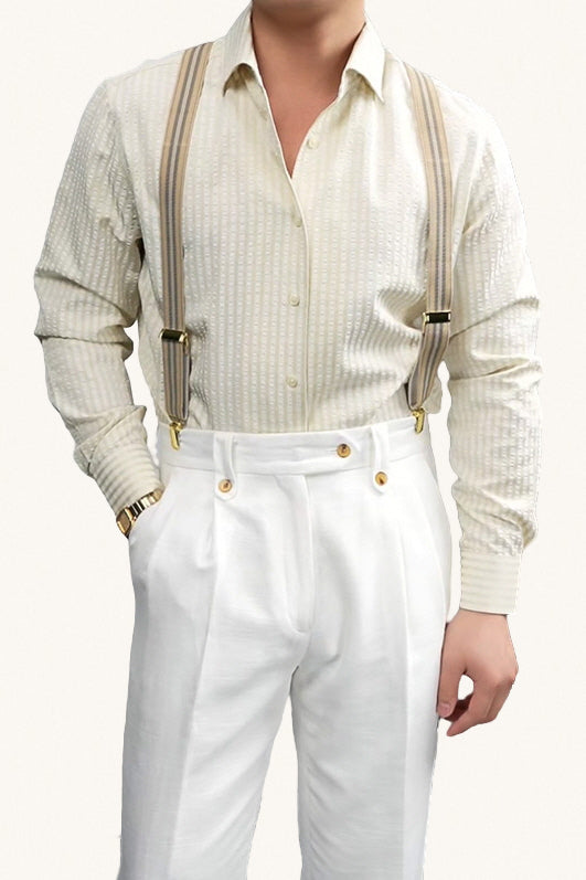 MONSEN Suitory Seersucker Stripe Shirt in Cotton product image