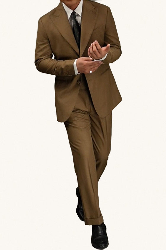 MONSEN Suitory Neapolitan Slim-Fit 2-Piece Suit in Leather product image