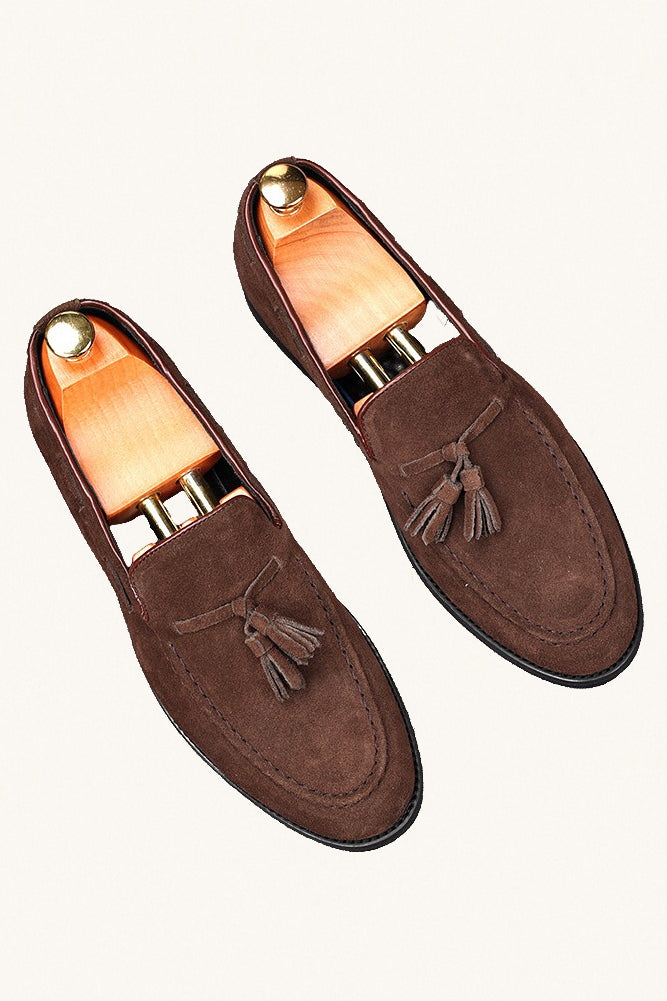 MONSEN Suitory Genuine Suede Tassel Loafers product image
