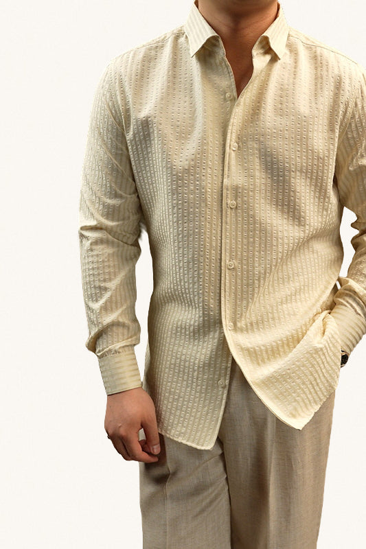 MONSEN Suitory Seersucker One-Piece Collar Shirt in Cotton product image