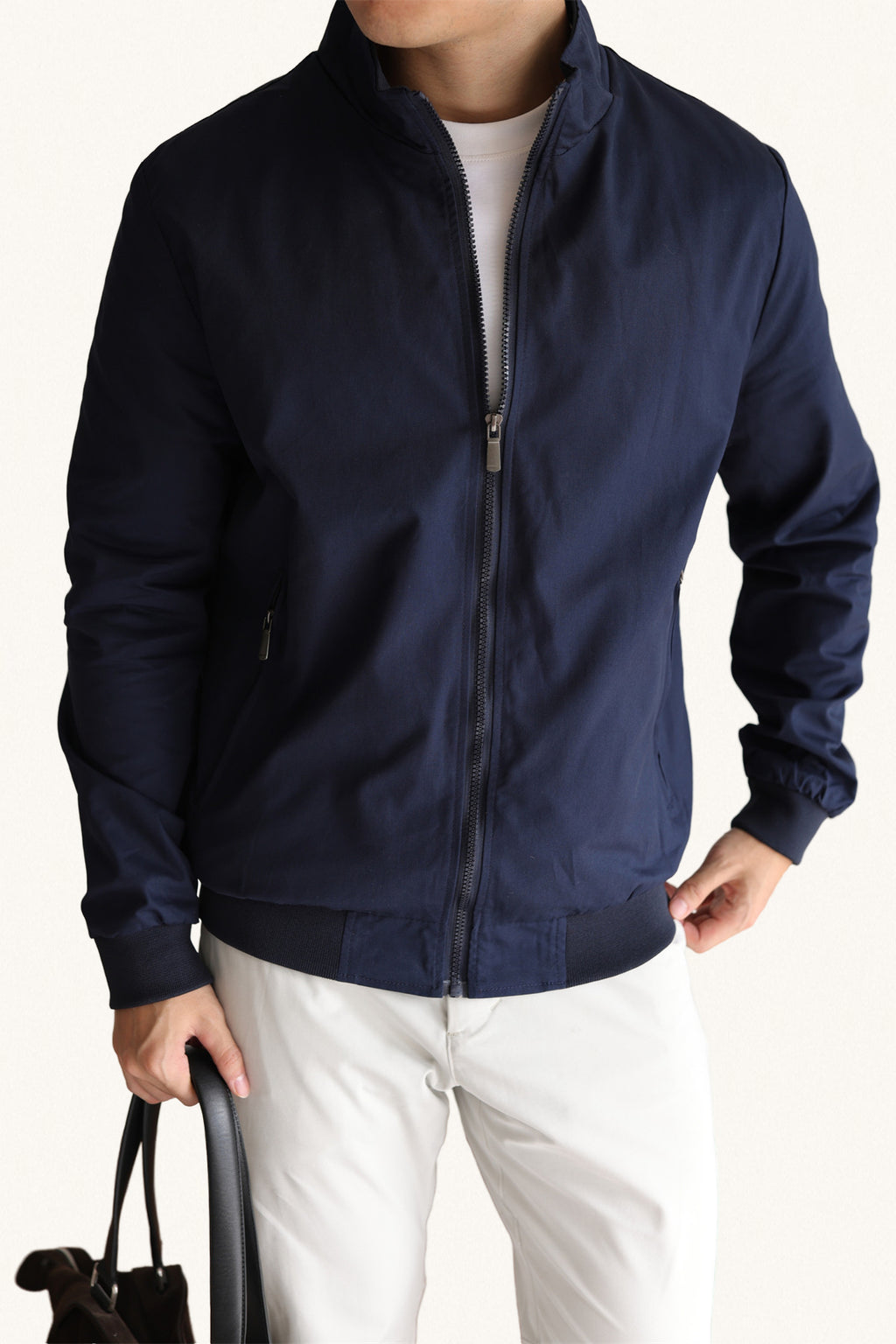 MONSEN Suitory Lightweight G9 Harrington Stand Collar Jacket in Performance Blend product image