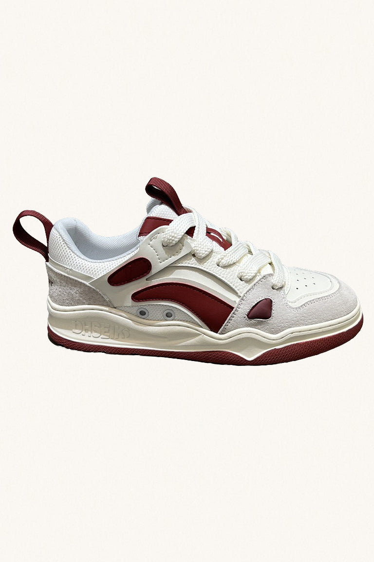 MONSEN Suitory White Low-Top Court Sneakers in Leather product image