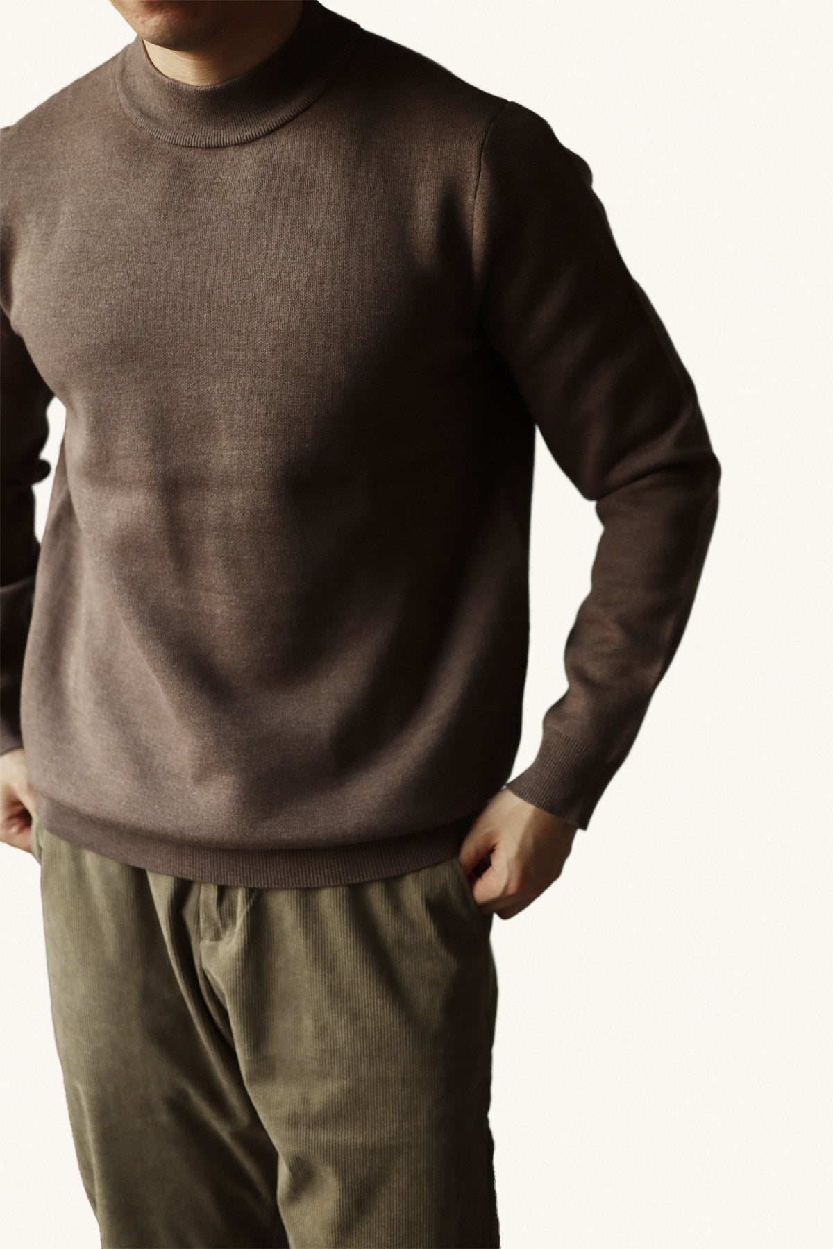 MONSEN Suitory Mid-Neck Ribbed Knit in Cotton product image